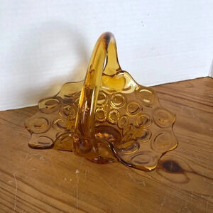 Vintage LE Smith Amber Moon and Stars Basket